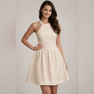 Off-White Textured Subtle Sparkly Dress